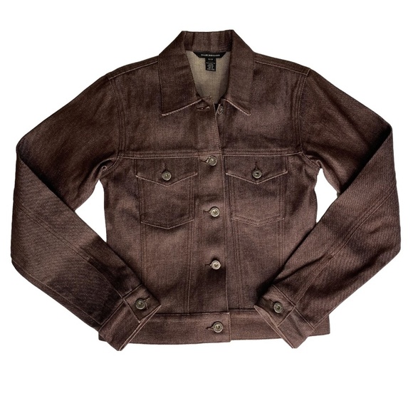 NWOT CLUB MONACO Cropped Denim Aubergine Vampire Diaries Goth Edgy Jacket XS - Picture 2 of 16